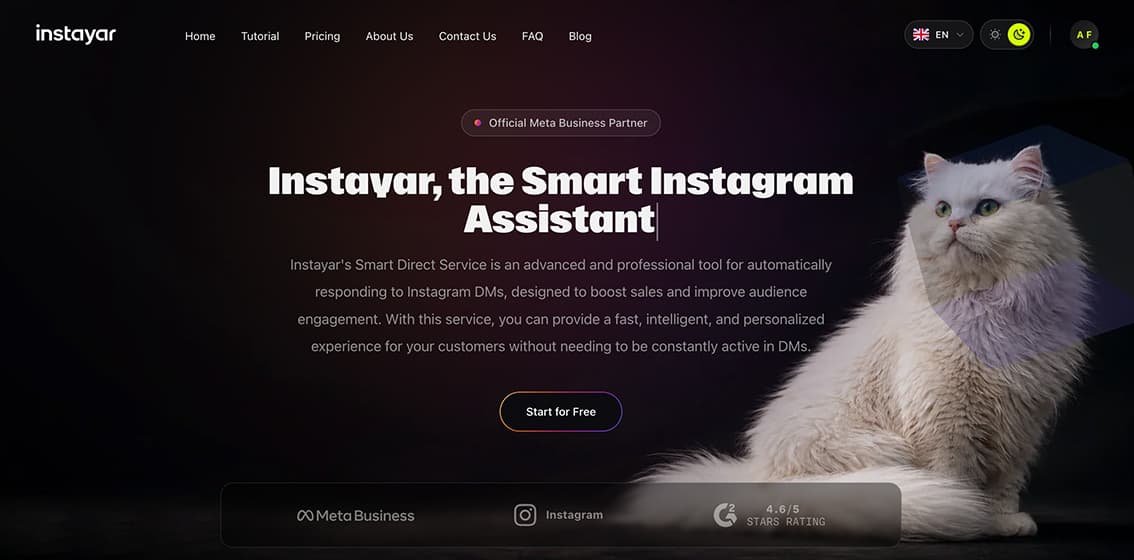 Instayar website image