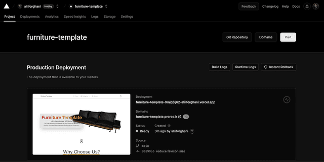 furniture website template image